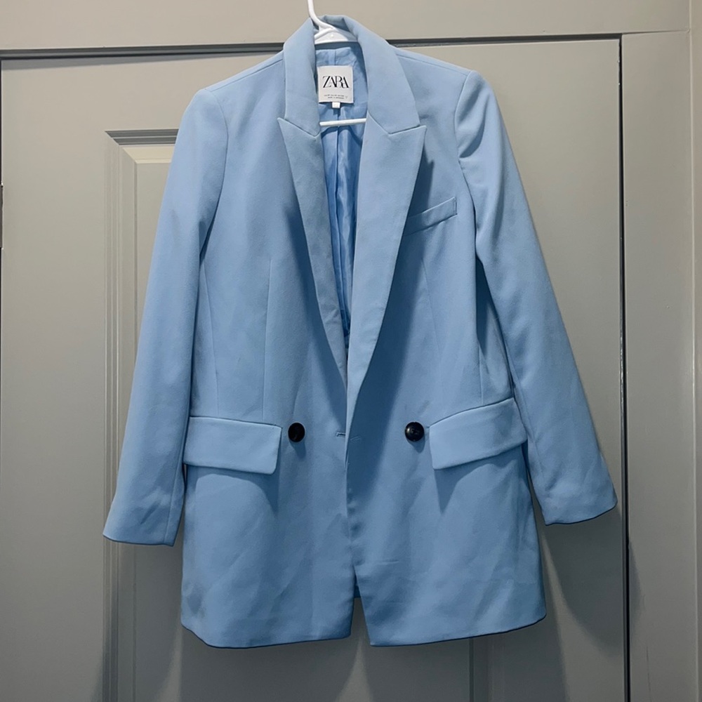 Zara Light Blue Tailored Blazer